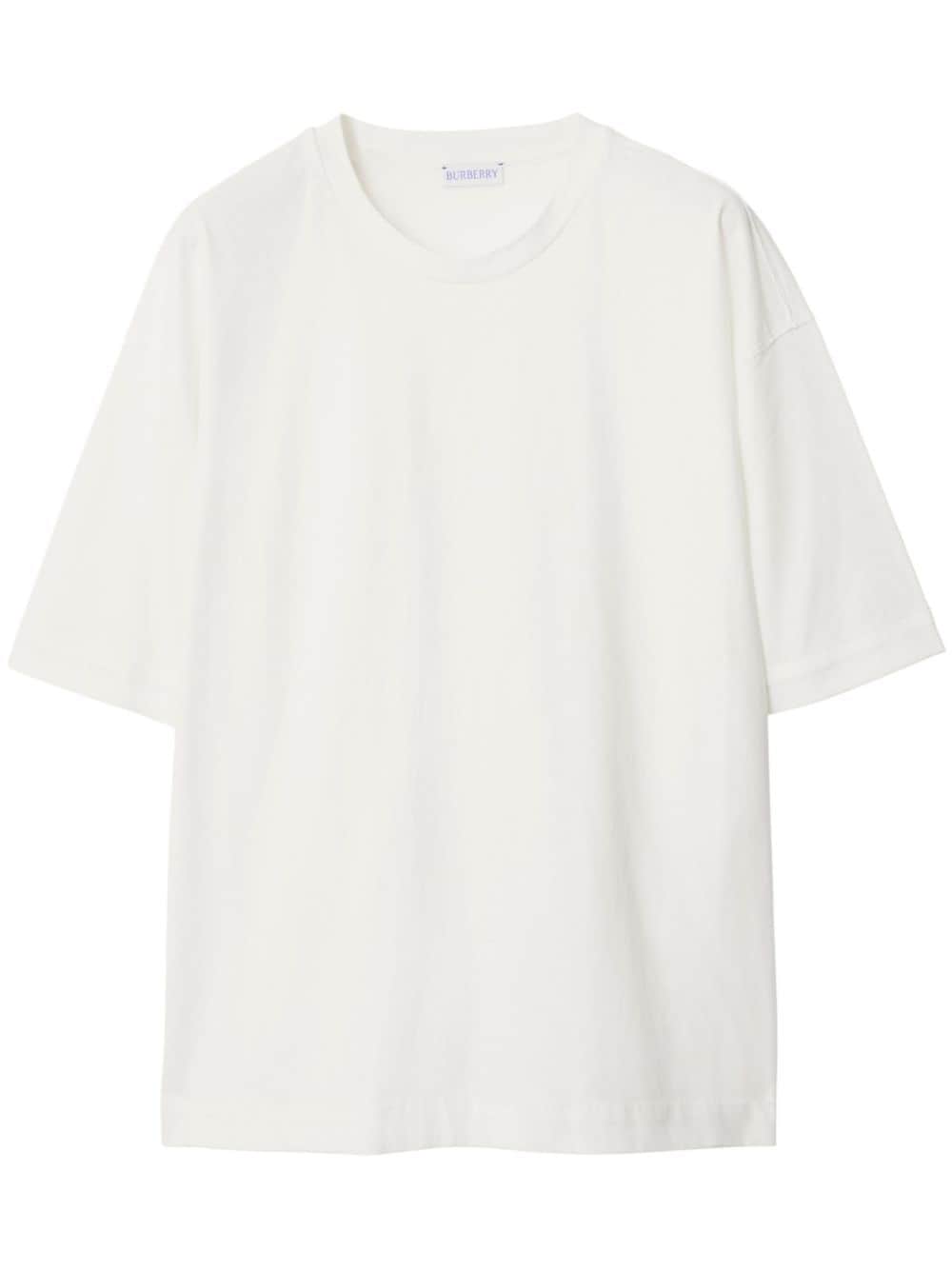 Shop Burberry Short-sleeve Cotton T-shirt In White