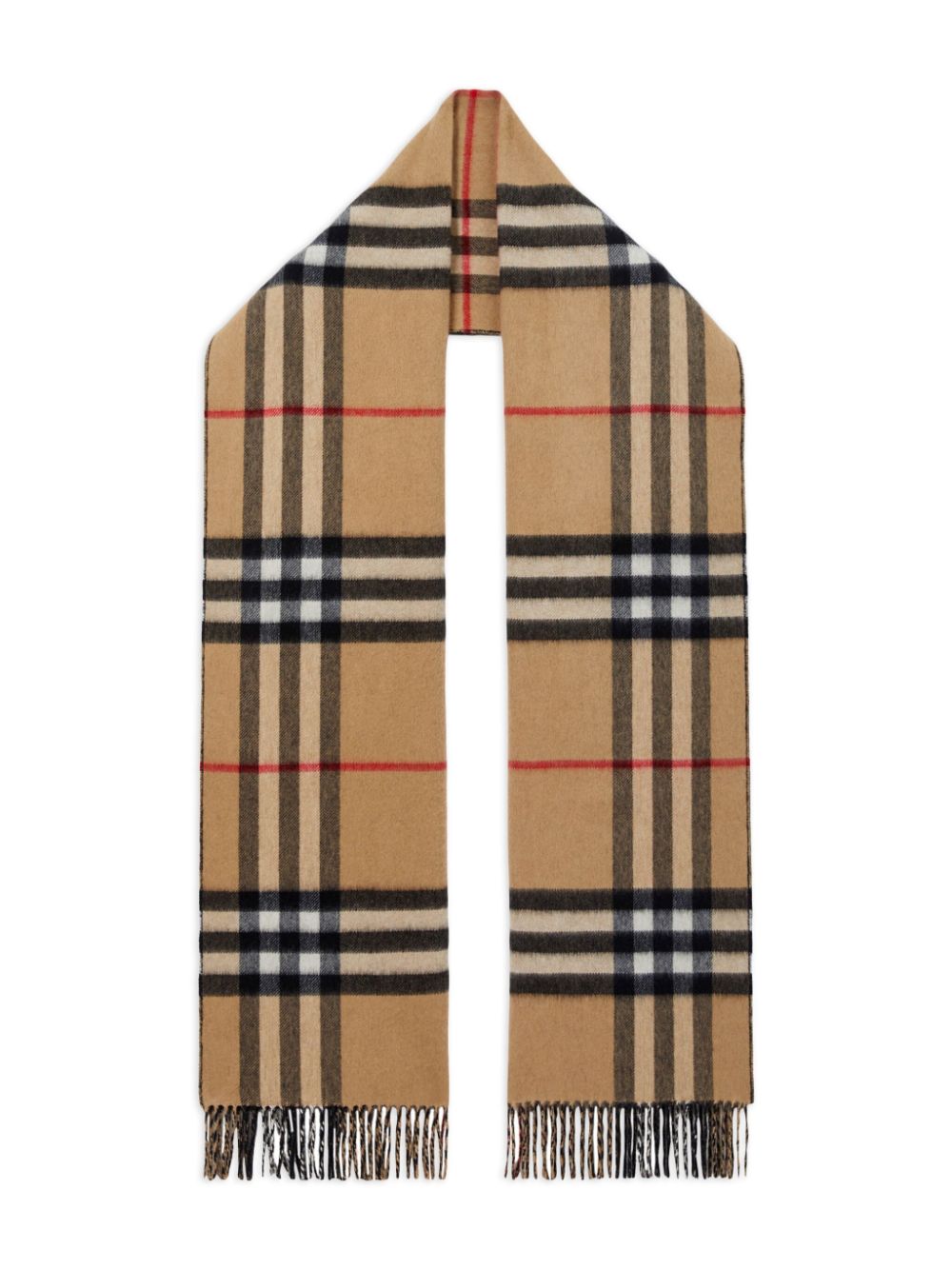 Shop Burberry Check Cashmere Reversible Scarf In Black