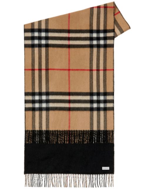 Burberry check cashmere reversible scarf Men