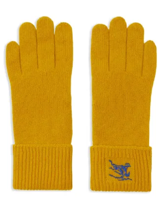 Burberry EKD cashmere blend Gloves Yellow FARFETCH UK