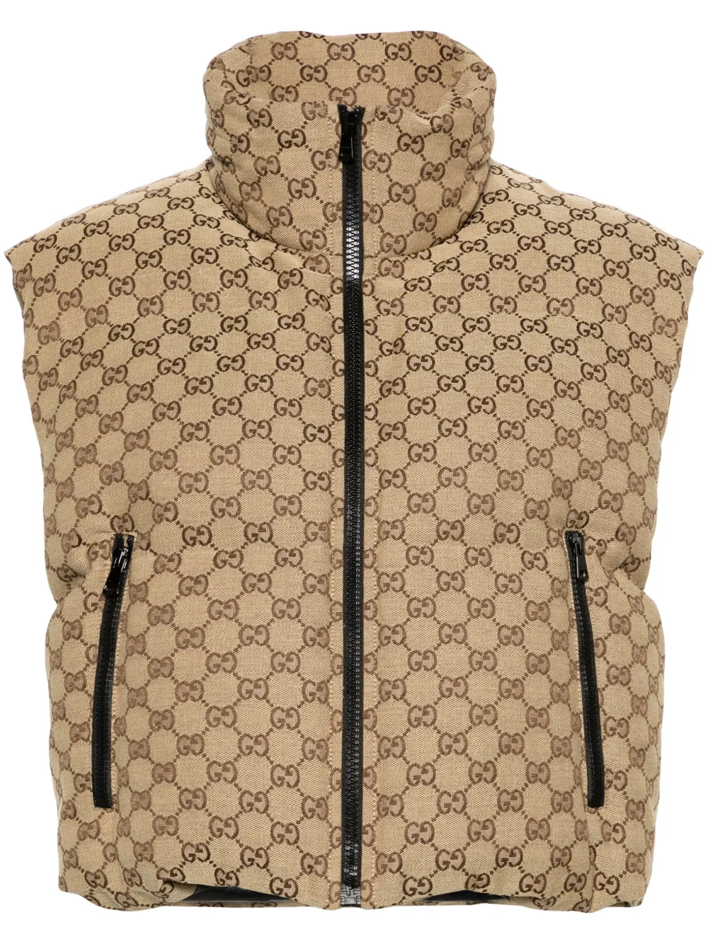 Gucci Bodywarmer met GG logo Beige