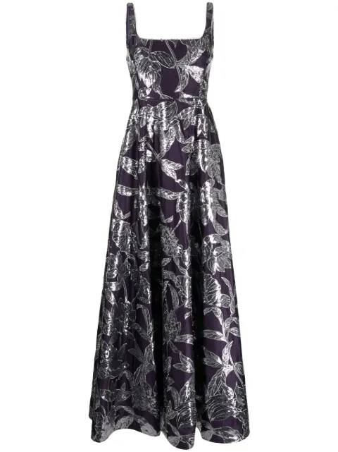 Marchesa Notte Lotus sequin-embellished gown