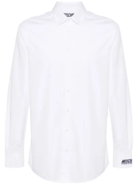 Moschino logo-embroidered cotton shirt