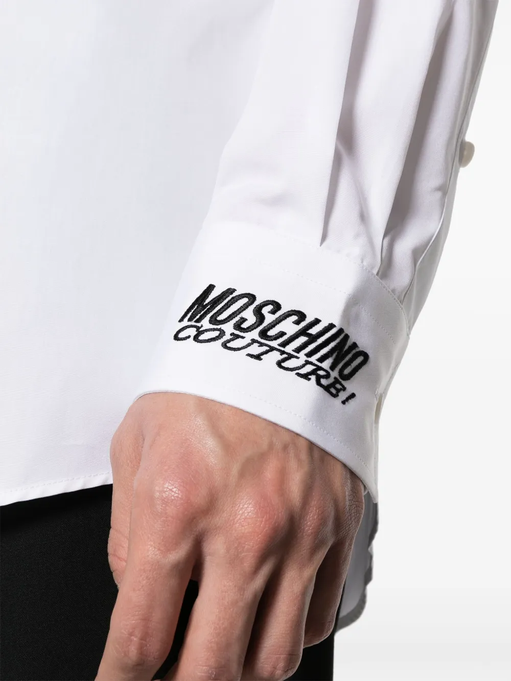 Moschino Overhemd met geborduurd logo Wit