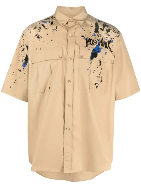 Moschino logo-print cotton shirt