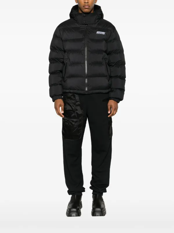 Moschino logo-embroidered Padded Jacket | Black | FARFETCH