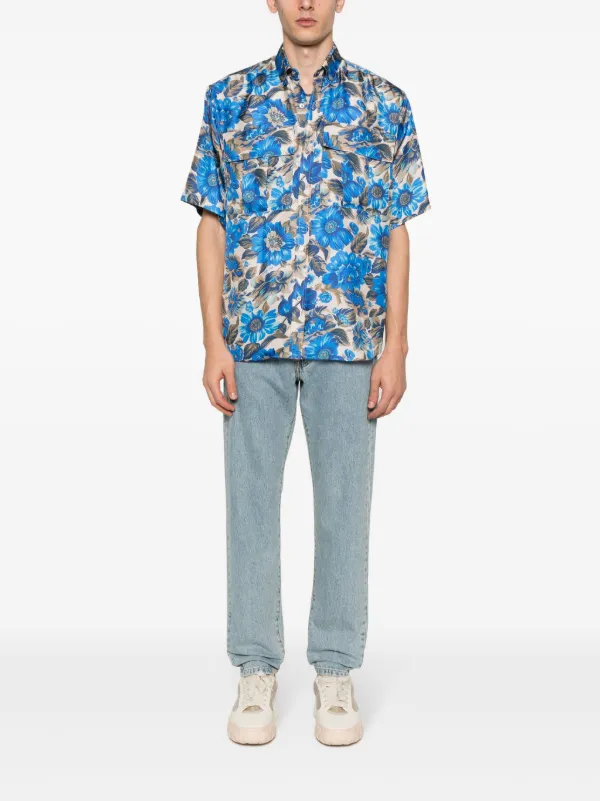 【関税込み】moschino Silk shirt Moschino graphic-print Silk Shirt | Orange | FARFETCH JO