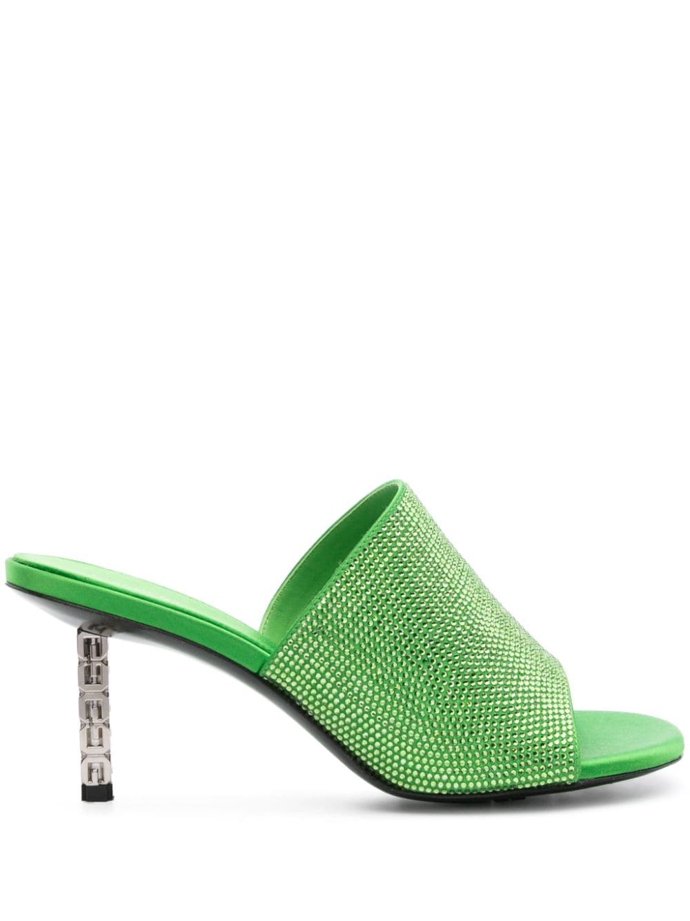 Shop Givenchy G Cube 70mm Rhinestone-embellished Mules In Green