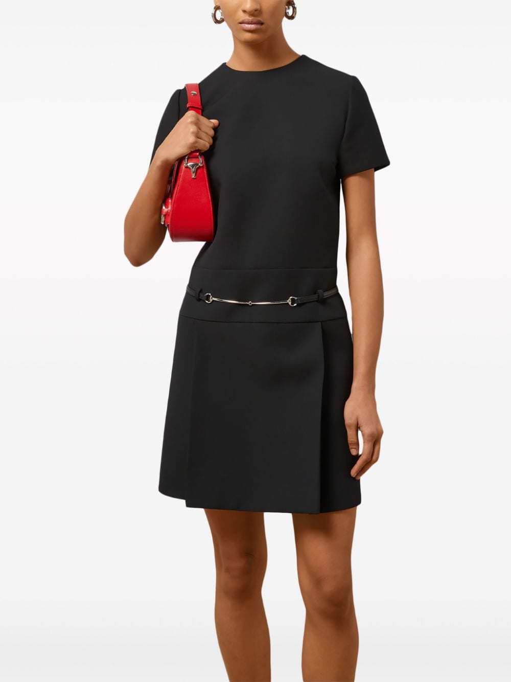 Gucci Wollen mini-jurk met detail Zwart