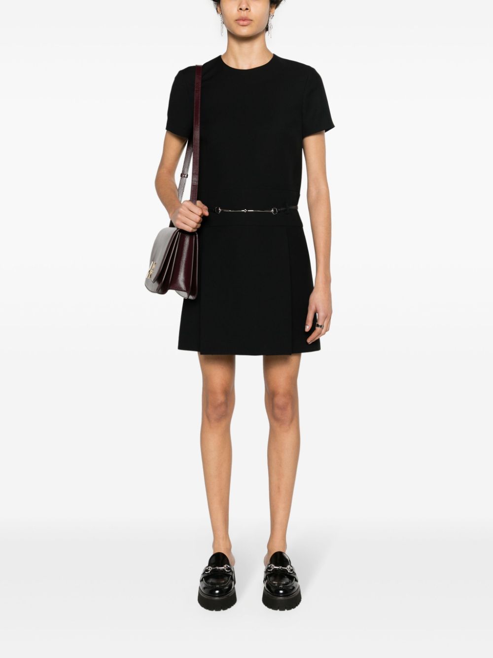 Gucci Horsebit-detail wool minidress - Black