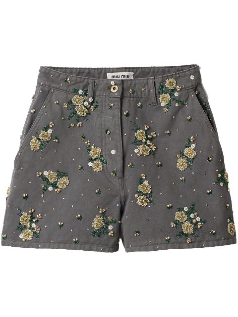 Miu Miu floral-embellished bermuda shorts Women