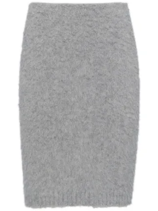 Prada カシミア ペンシルスカート | グレー | FARFETCH JP