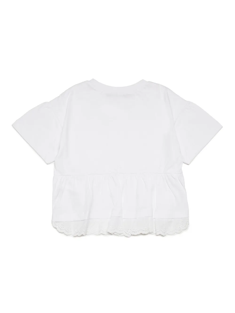 Shop Max & Co Lace-detail Cotton T-shirt In 白色