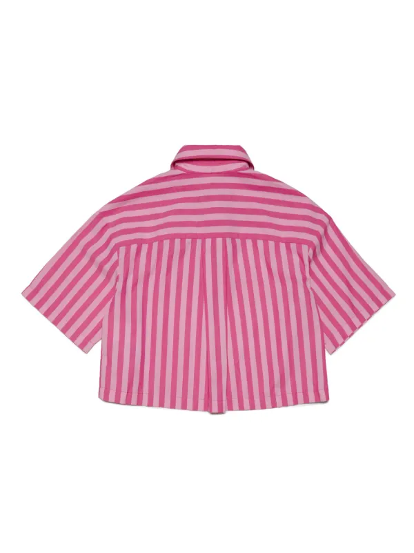 MAX&Co. Kids logo-embroidered Striped Shirt | Pink | FARFETCH