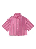 MAX&Co. Kids logo-embroidered striped shirt - Pink