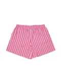 MAX&Co. Kids logo-embroidered striped shorts - Pink