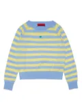 MAX&Co. Kids heart-detail striped jumper - Blue