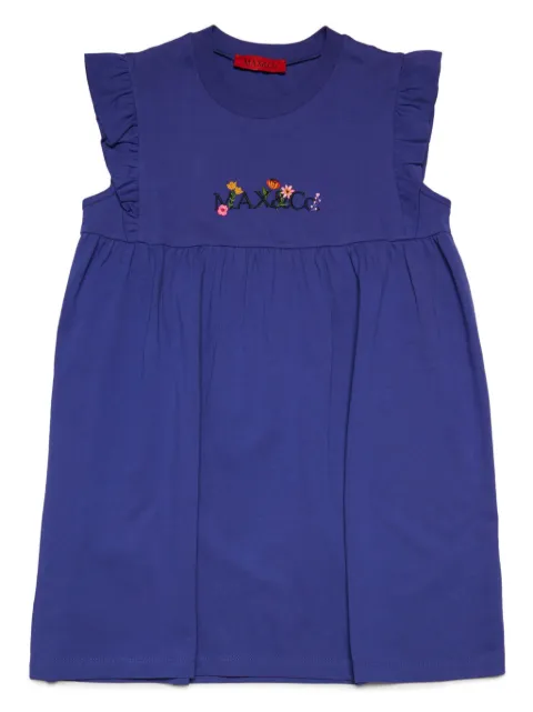 MAX&Co. Kids logo-embroidered cotton dress
