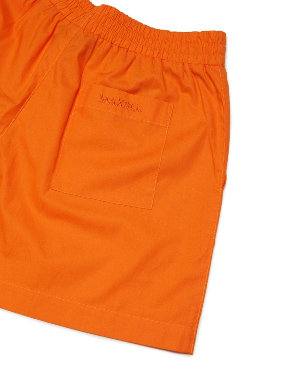 Shop Max & Co Logo-embroidered Cotton Shorts In Orange