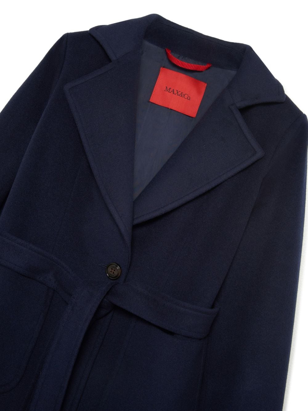 Shop Max & Co Belted Single-breasted Coat In Blue