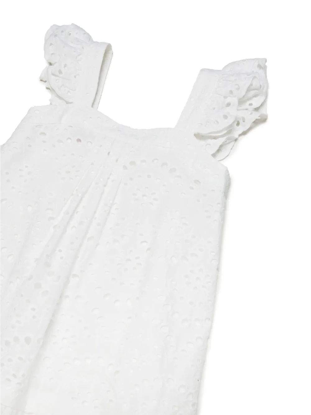 Shop Max & Co Floral-lace Cotton Dress In White