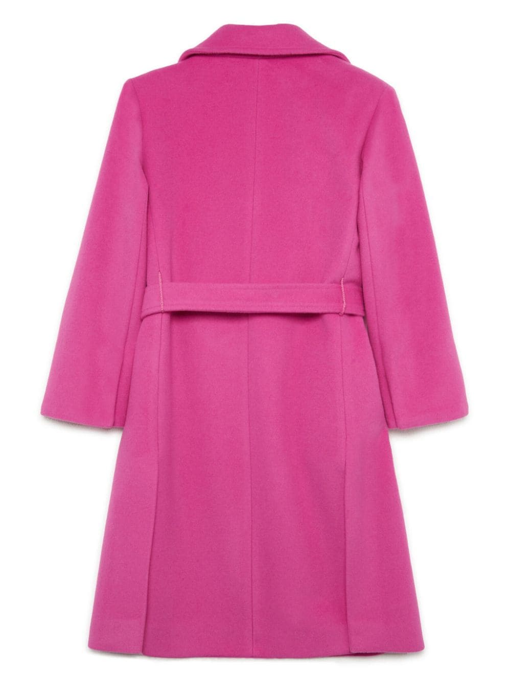 Shop Max & Co Notched-collar Belted Wool Coat In Pink