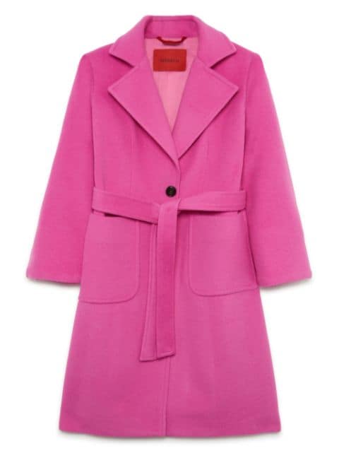 MAX&Co. Kids notched-collar belted wool coat