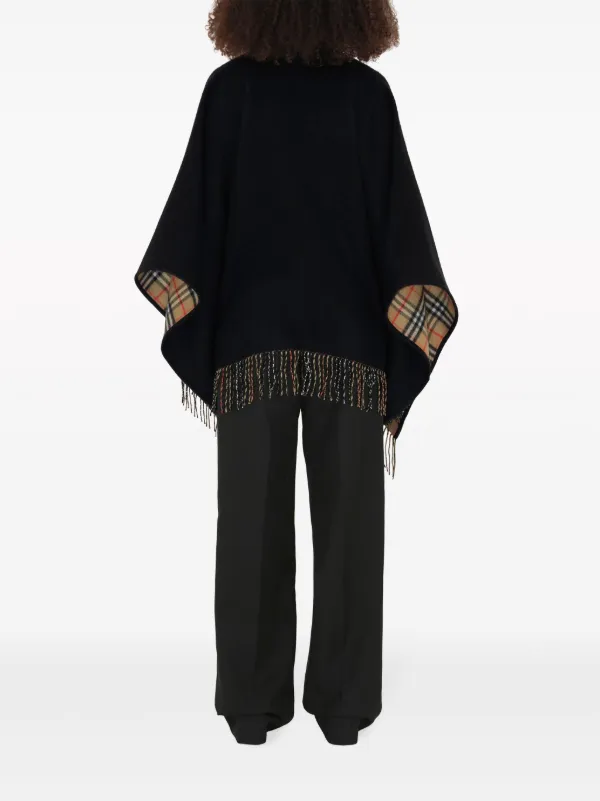 ポンチョ・ケープ Burberry Black Wool Reversible Cape FCB886E3-DEB8-4568-9BA0-