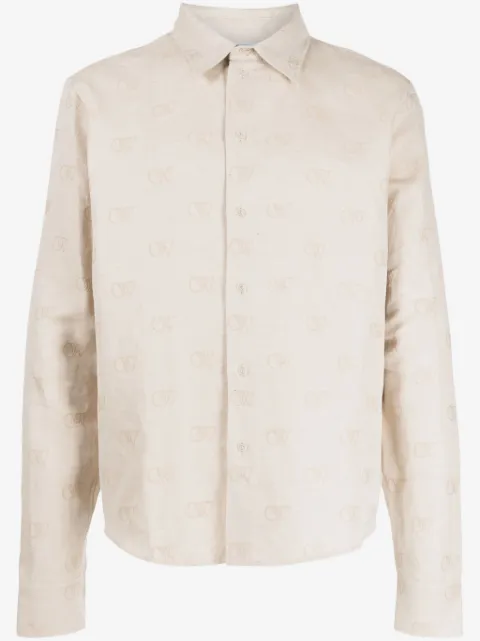 Off-White Hemd mit Logo-Jacquard