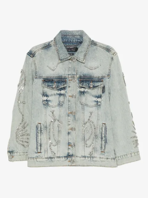 Philipp Plein crystal-embellished denim jacket