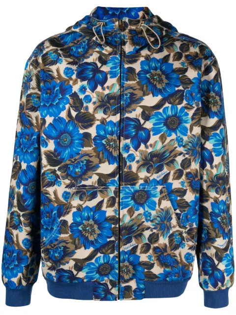 Moschino floral-print hooded jacket
