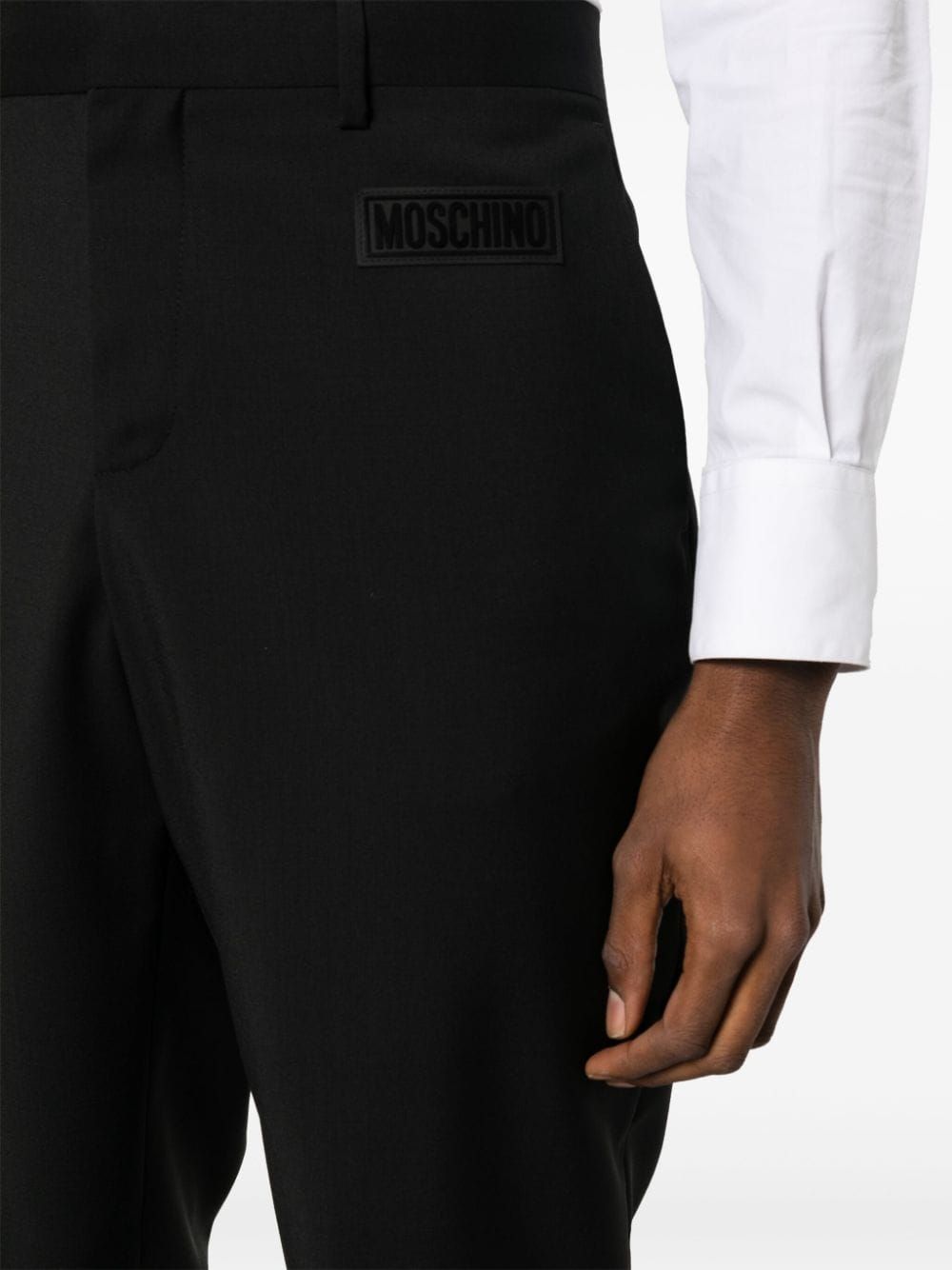 Moschino Pantalon met logo Zwart