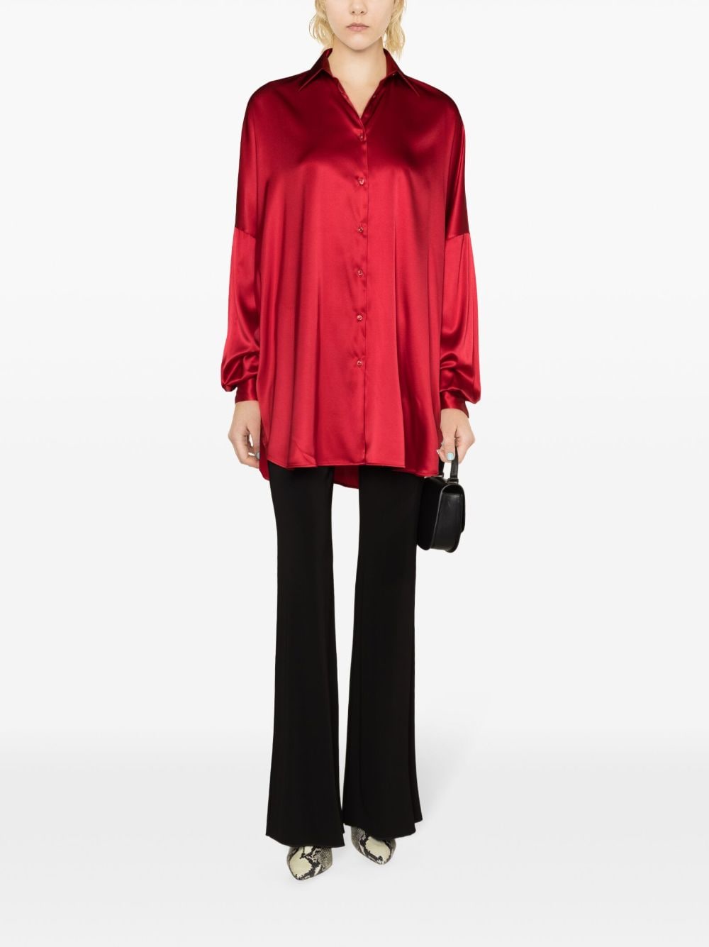 Ermanno Scervino Satijnen blouse met verlaagde schouders - Rood