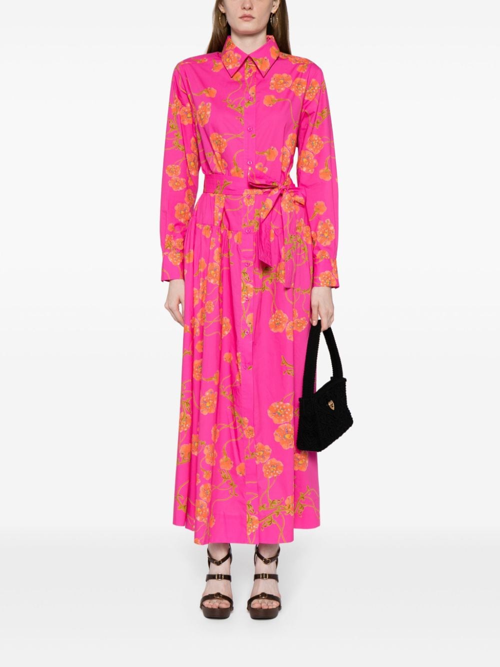 Cynthia Rowley Midi-jurk met bloemenprint Roze
