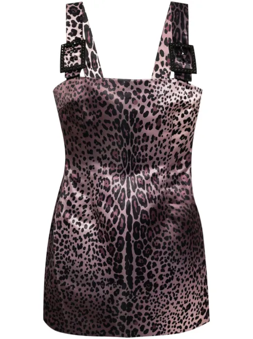 Robe courte à imprimé léopard - Cynthia Rowley - Modalova