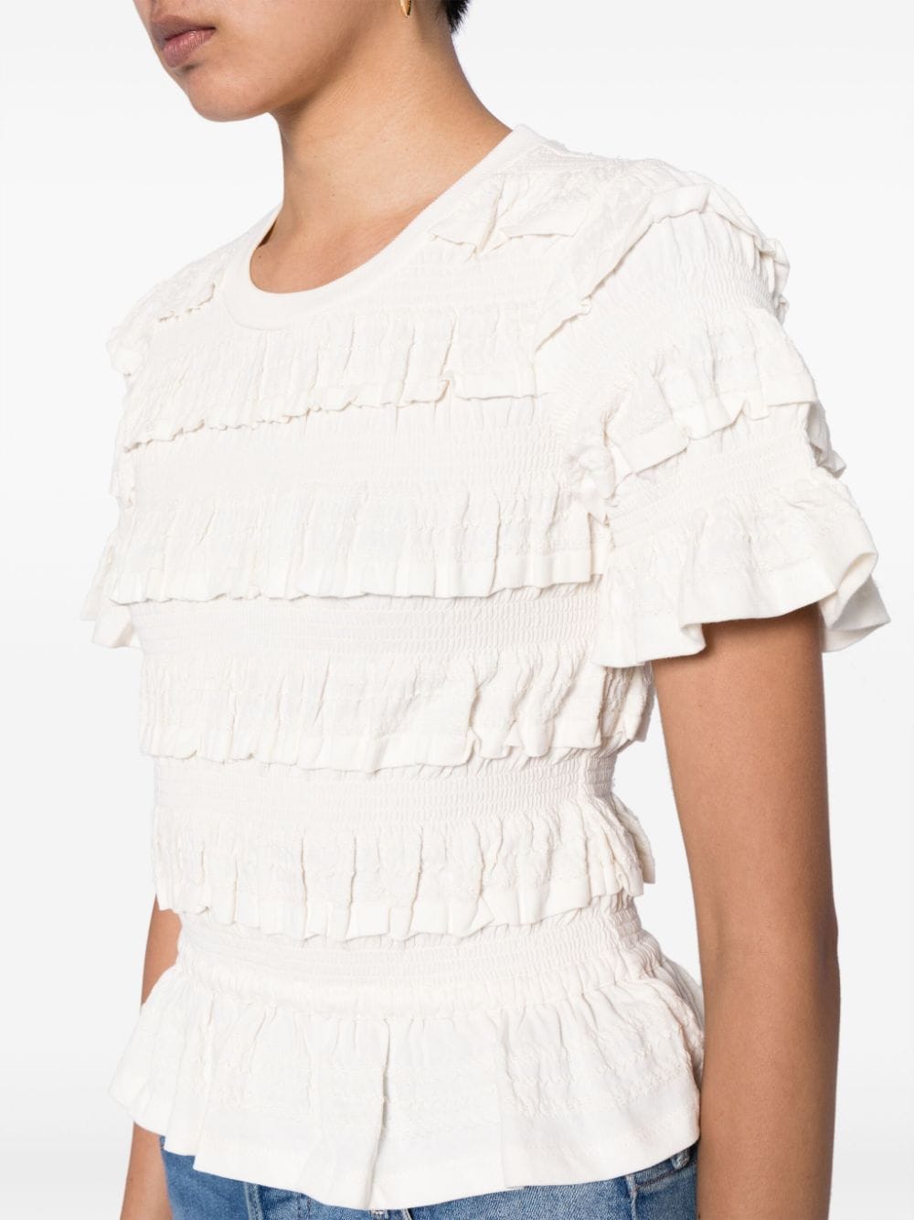 Shop Sea Mable Ruffled Blouse In Neutrals