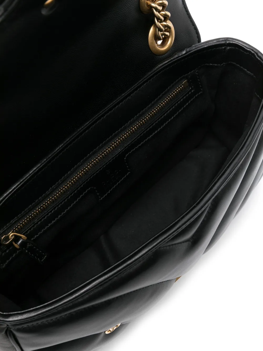 Gucci Small Gg Marmont Leather Shoulder Bag In Black