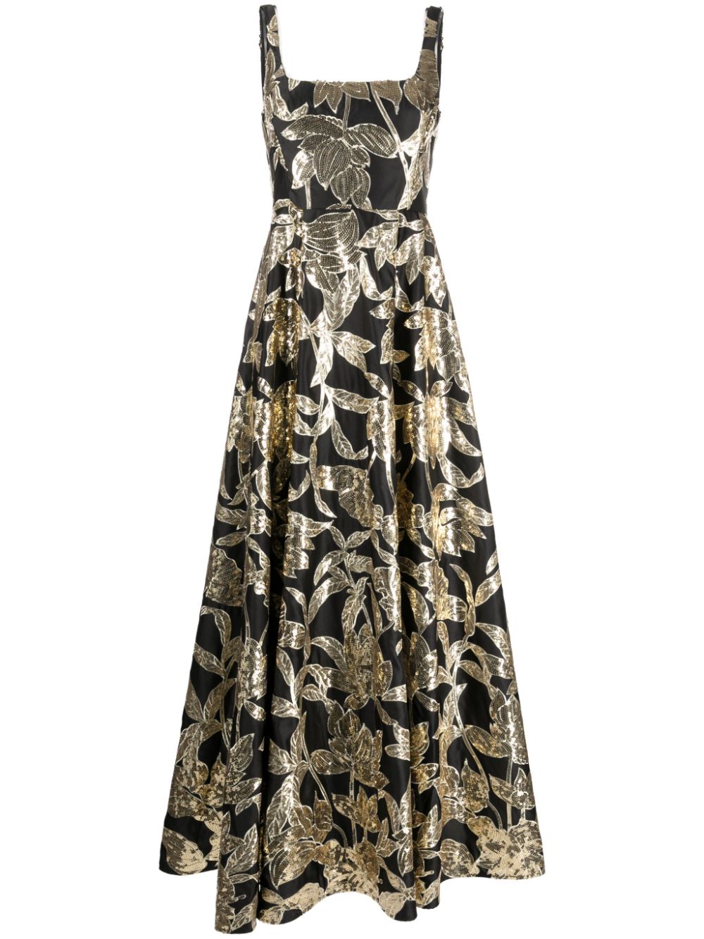 Marchesa Notte Lotus sequin-embellished gown - Black