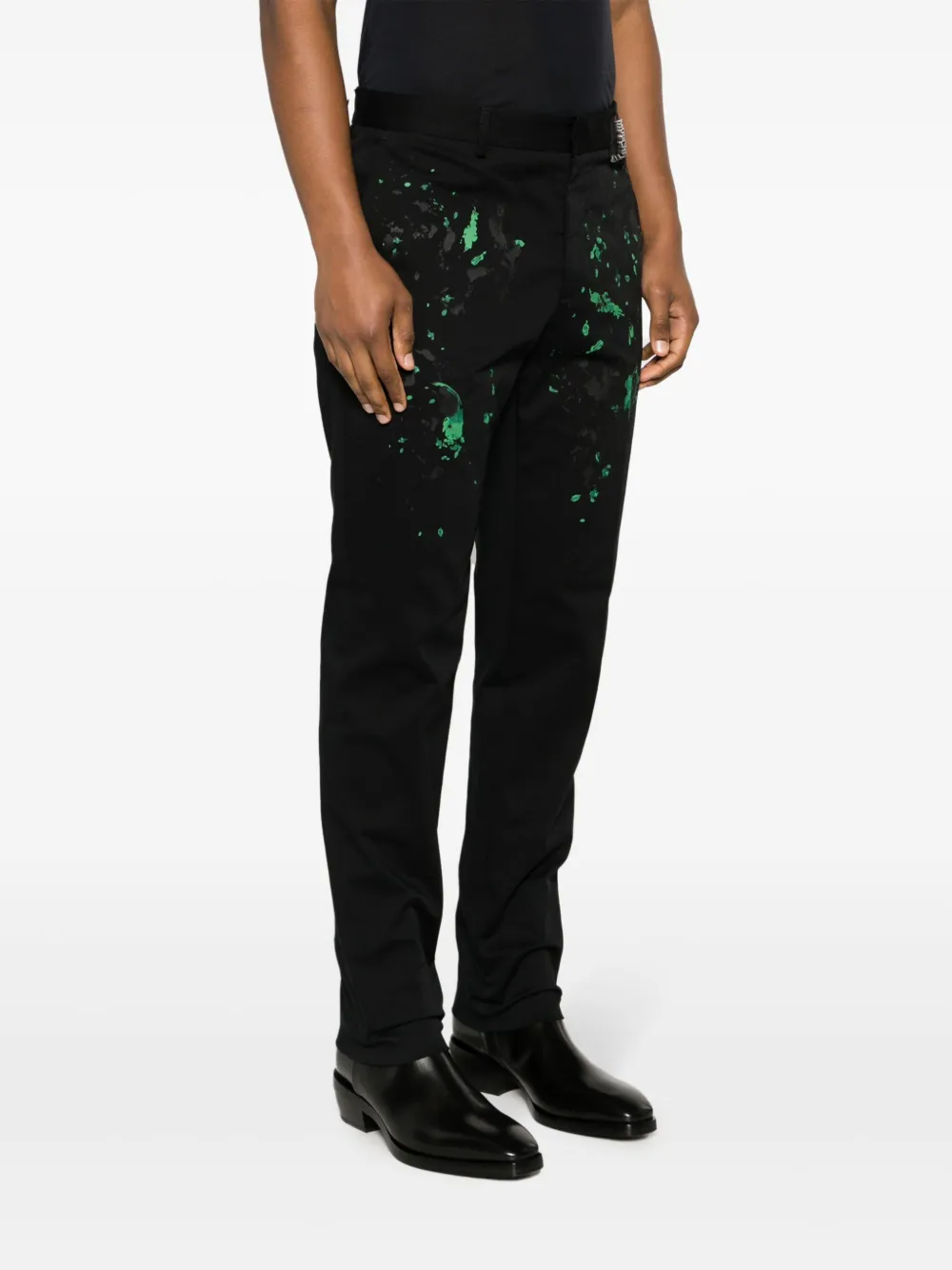 Moschino Twill pantalon met verfspetters Zwart
