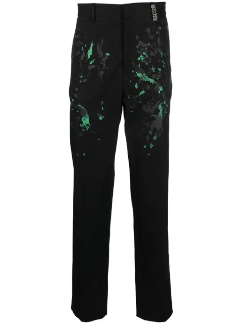 Moschino paint splatter twill tailored trousers