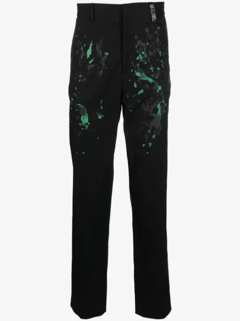 Moschino paint splatter twill tailored trousers