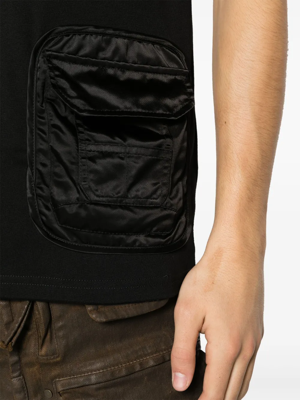 Moschino Ribgebreid T-shirt met logo-reliëf Zwart