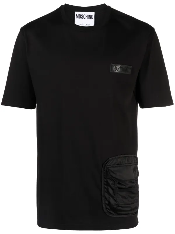 Tシャツ・カットソー MOSCHINO COUTURE Men T-shirt Black 07202040 1555 Moschino logo-print Cotton T-shirt | Black | FARFETCH