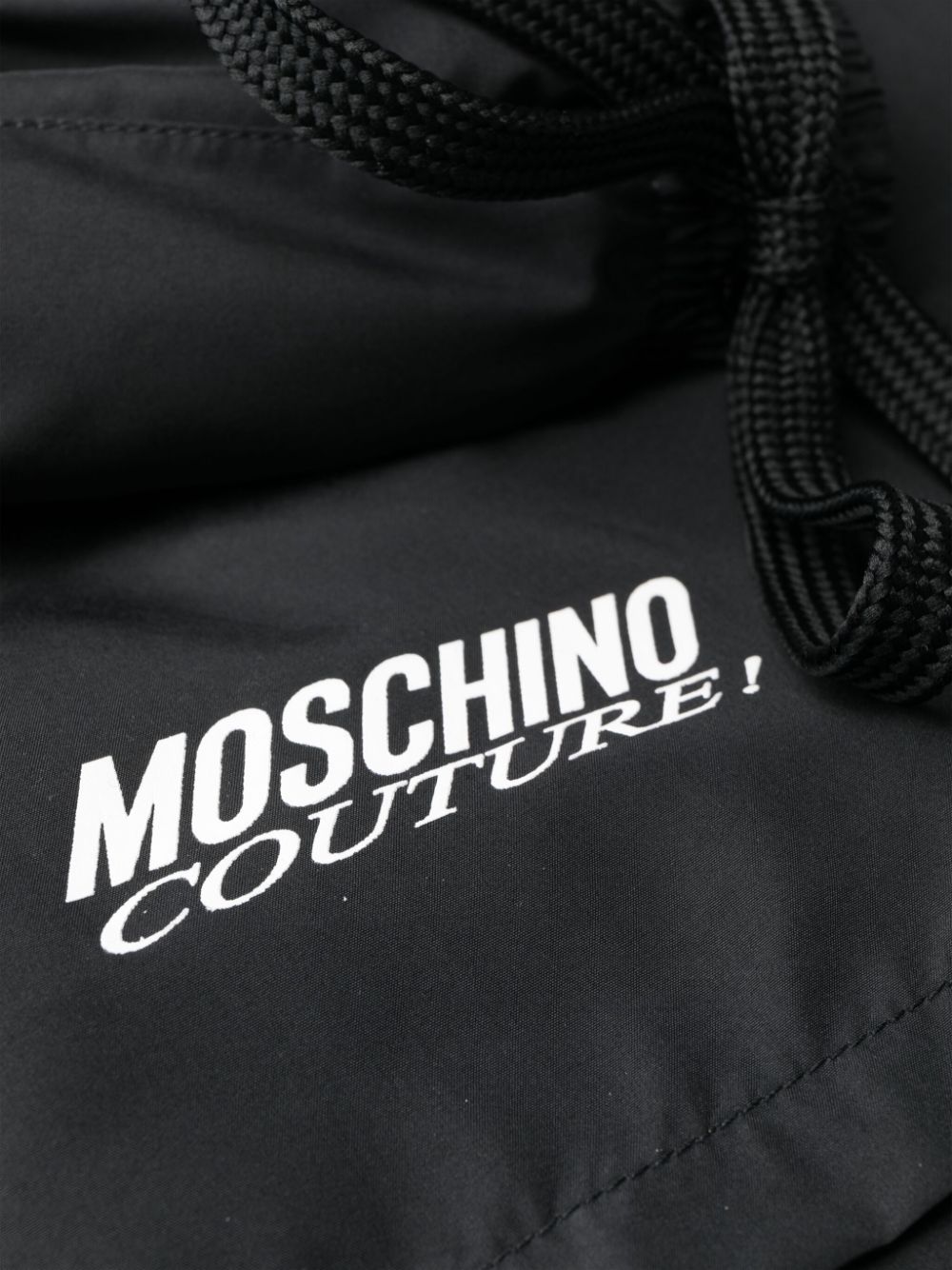Shop Moschino Logo-print Elasticated-waist Swim Shorts In Black