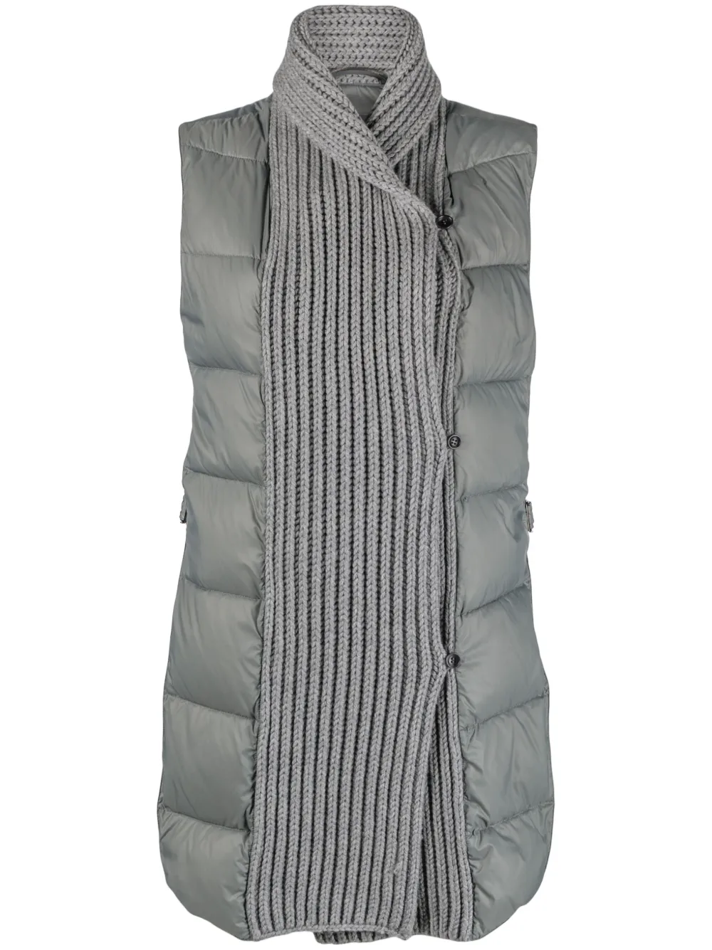 Ermanno Scervino panelled shawl-collar padded gilet 93910 GREY