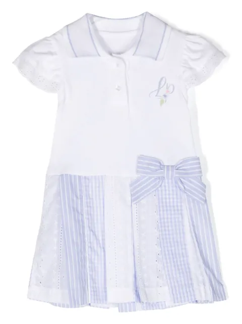 Lapin House polo-collar piqué-weave dress
