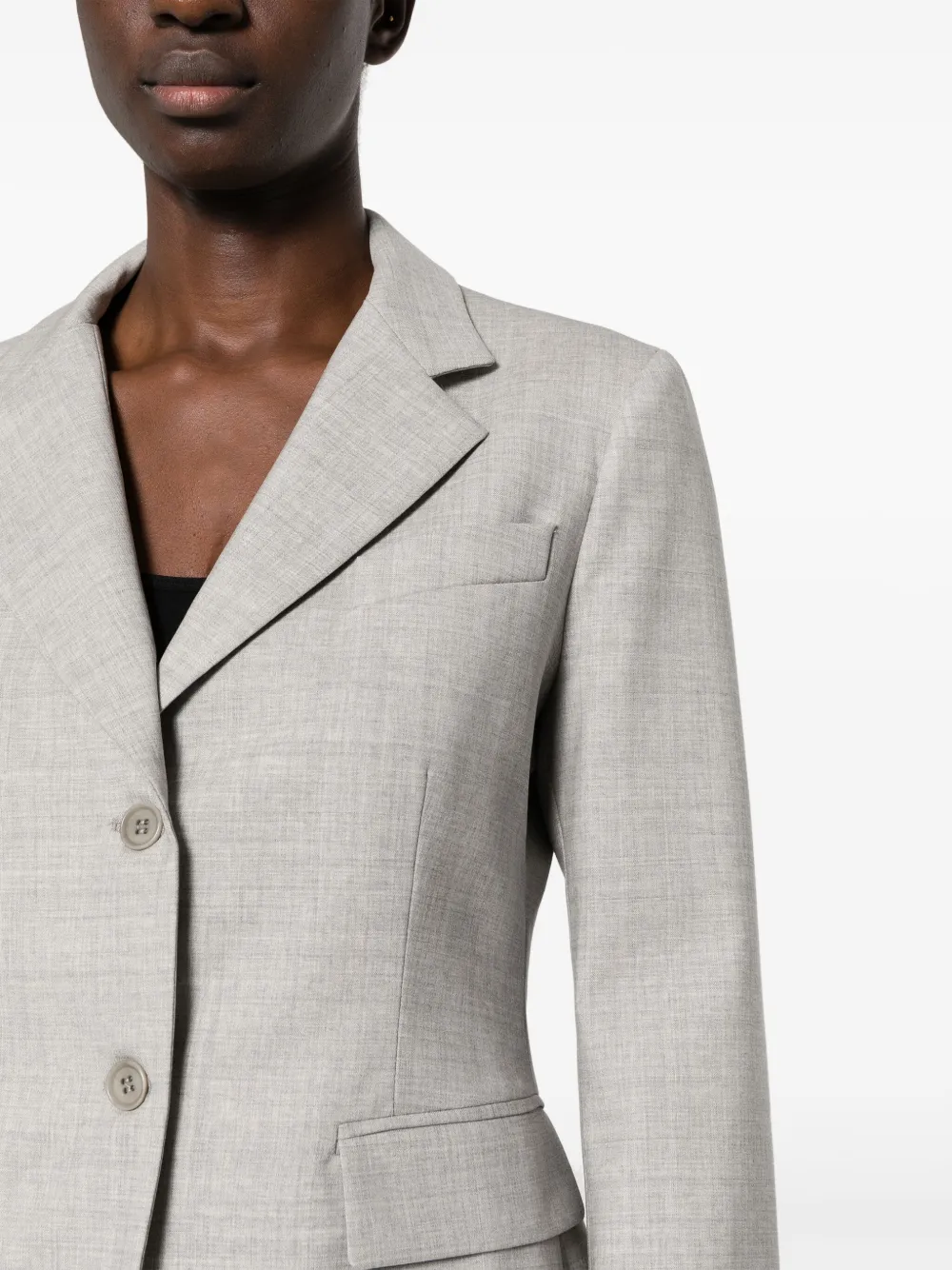P.A.R.O.S.H. Gemêleerde blazer met enkele rij knopen Grijs