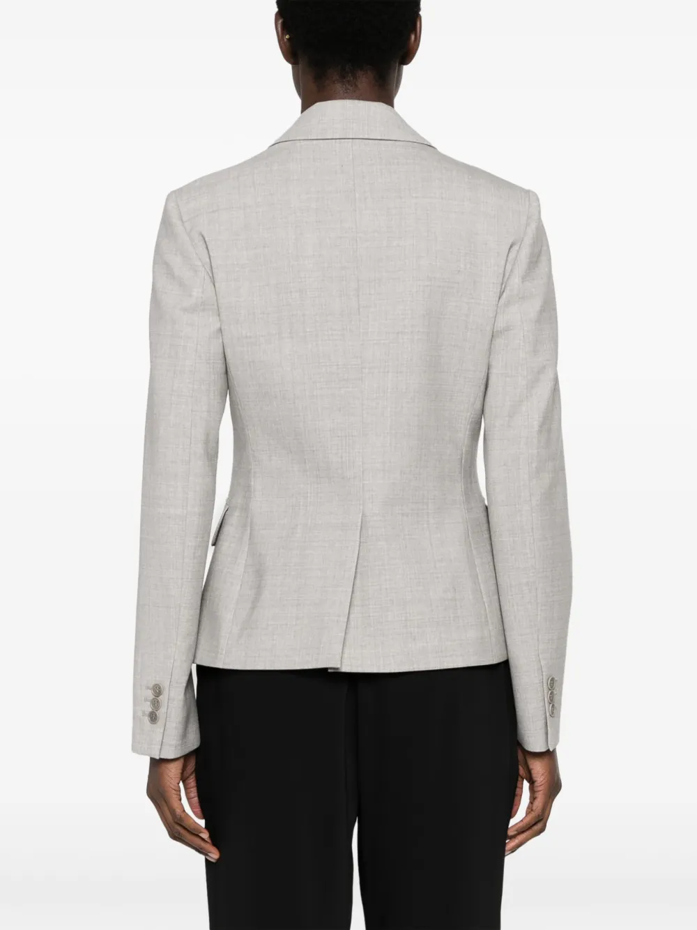 P.A.R.O.S.H. Gemêleerde blazer met enkele rij knopen Grijs