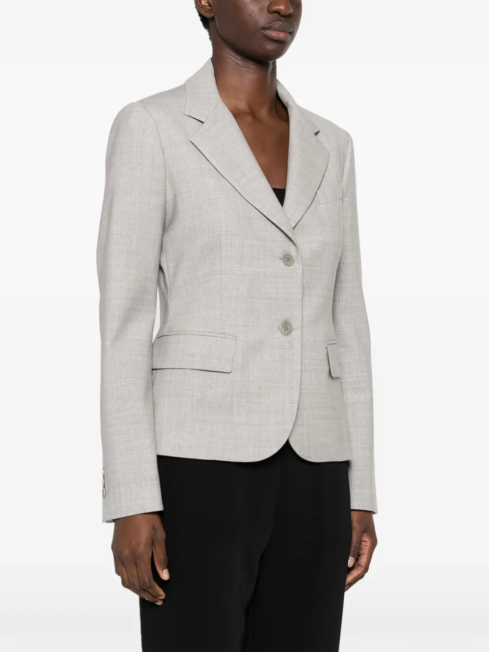 P.A.R.O.S.H. Gemêleerde blazer met enkele rij knopen Grijs