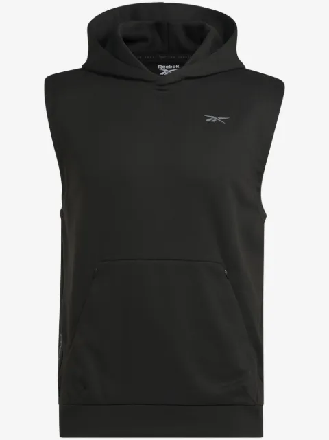 Reebok Strength logo-print sleeveless hoodie